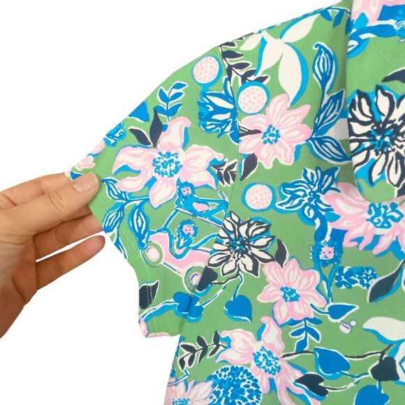 Lilly Pulitzer Luxletic Frida Scallop Polo Spearmint Golf Till You Drop - Picture 8 of 13